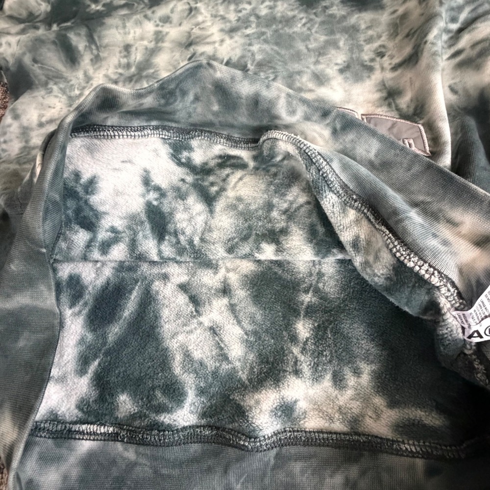 Market Hoodie Mens L Green Tie Dye Arched Logo Pullover Streetwear Skater Urban - Picture 7 of 9